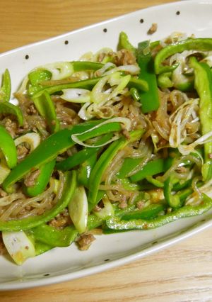 糸こんにゃくとピーマンのジャージャー麺風-レシピのメイン写真