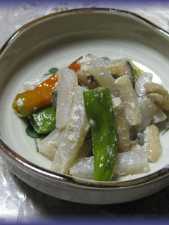 塩酒粕:こんにゃくときのこの炒め物-レシピのメイン写真