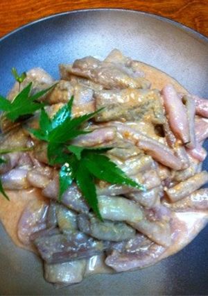 ズイキ(赤芋の茎)のシャキッと酢みそ和え-レシピのメイン写真