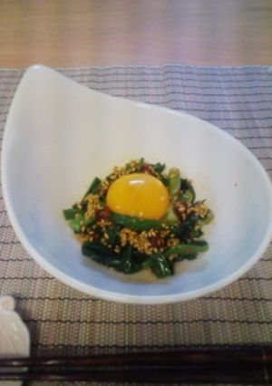 朱にらの黄味のせ-レシピのメイン写真
