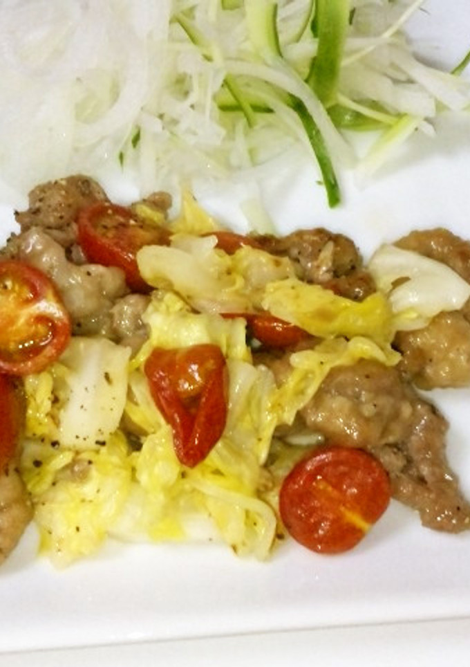 ﾐﾆﾄﾏﾄと豚肉の塩だれ炒め-レシピのメイン写真