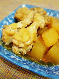 圧力鍋で…手羽元と大根の甘辛煮-レシピのメイン写真