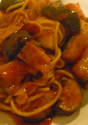 なすとかぼちゃのトマトソースパスタ-レシピのメイン写真