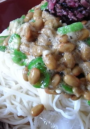 納豆とオクラのねばねばそうめん-レシピのメイン写真