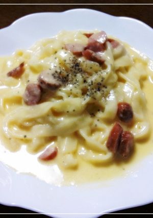 カルボナーラきしめん-レシピのメイン写真
