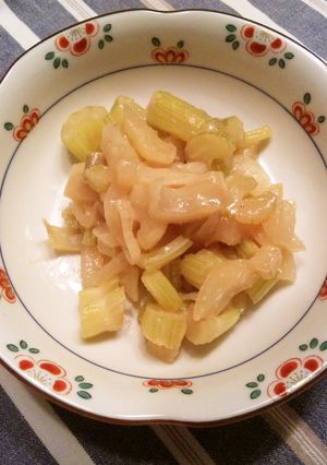 お弁当に！セロリと玉ねぎのまろやか味噌煮-レシピのメイン写真