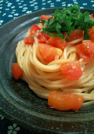 フレッシュトマトと大葉の昆布茶パスタ-レシピのメイン写真