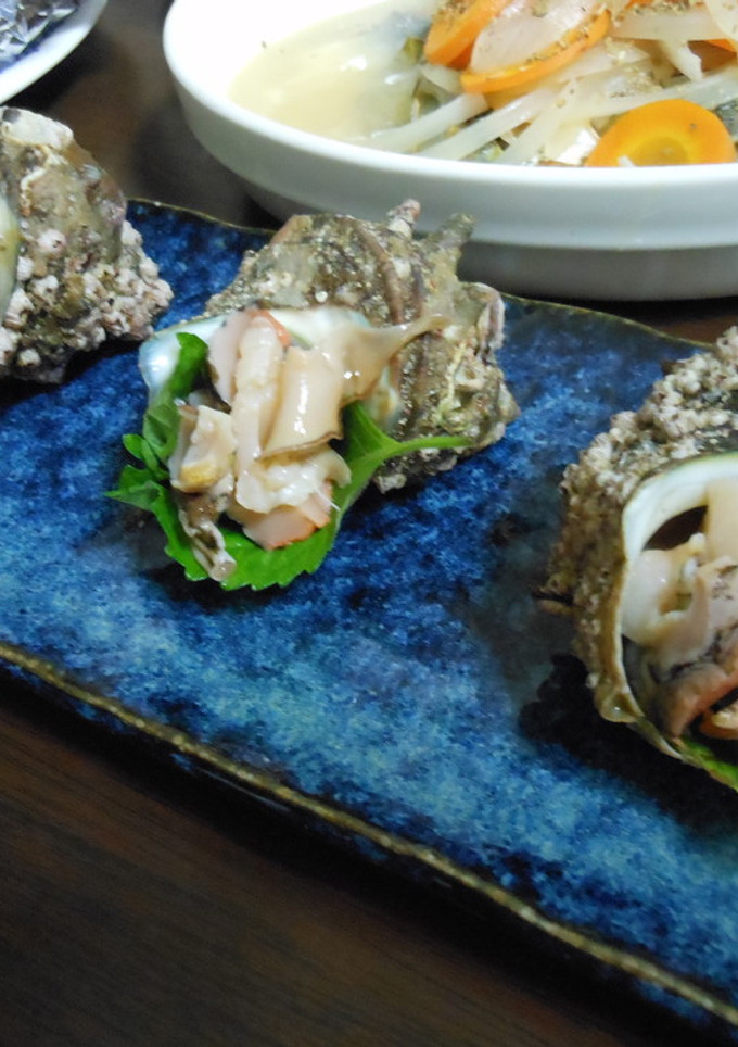 さざえのお刺身と肝焼き-レシピのメイン写真