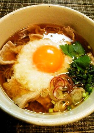 ✿素麺の残りで♬豚とろろお月見にゅう麺✿-レシピのメイン写真