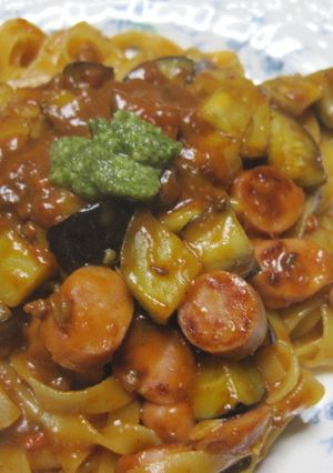 生パスタでナスとソーセージの簡単パスタ-レシピのメイン写真