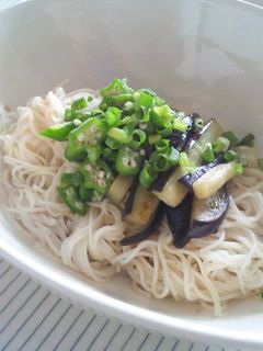 茄子とオクラのネバネバ素麺-レシピのメイン写真