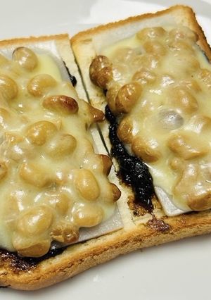 納豆佃煮餅トースト-レシピのメイン写真