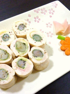 岩下の新生姜で、味付け不要ささみロール♪-レシピのメイン写真