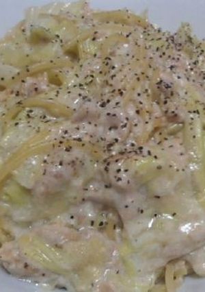 ツナとキャベツのクリームパスタ-レシピのメイン写真