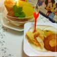 冷凍フルーツ&ワッフルのヨーグルトソース