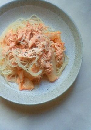 和えるだけ、冷製ツナキムチのパスタ-レシピのメイン写真