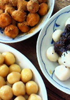 お豆腐と豆乳で揚げ団子風+2色団子☆-レシピのメイン写真