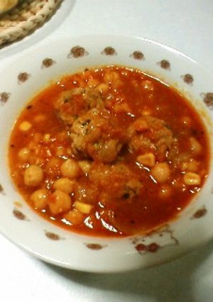 お豆とミートボールのトマト煮-レシピのメイン写真