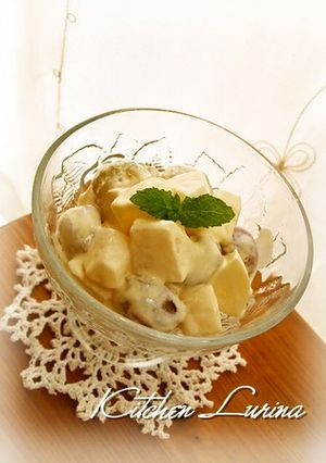 秋の味覚♪梨と葡萄のマヨヨーグルト和え-レシピのメイン写真