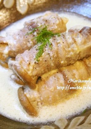 エリンギの豚肉巻き　豆乳スープ仕立て-レシピのメイン写真