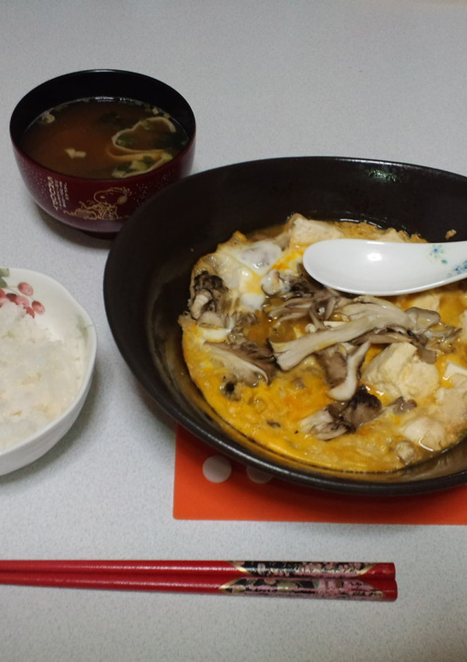 舞茸と豆腐の玉子とじ煮込み-レシピのメイン写真