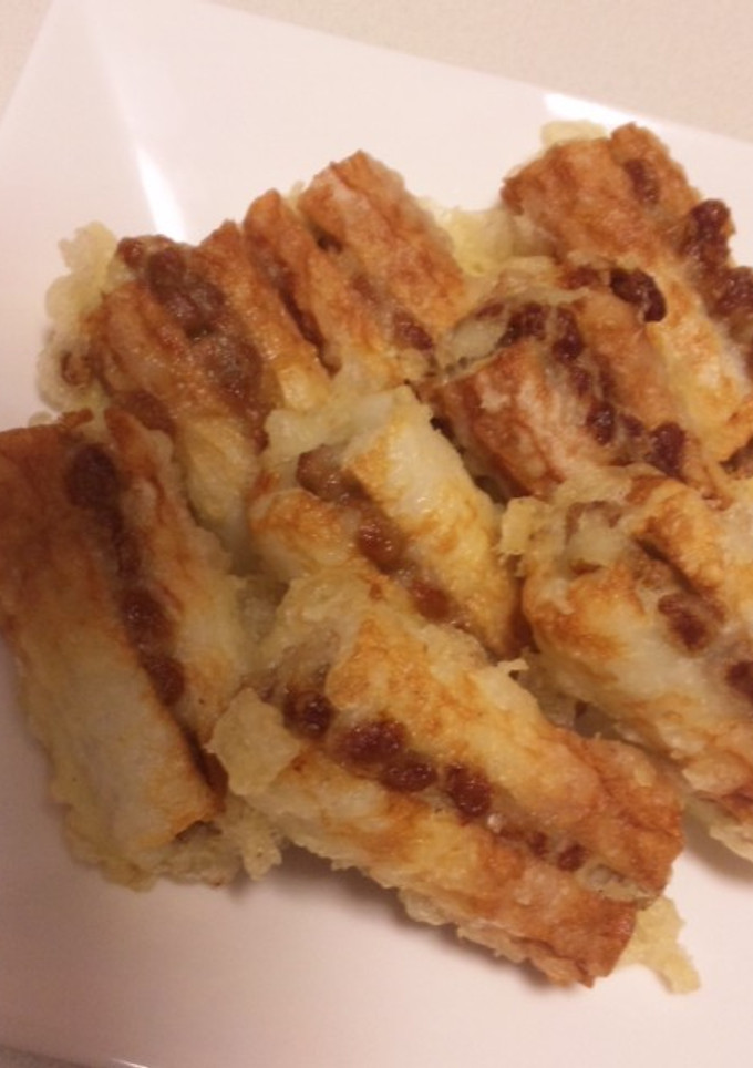 納豆がこぼれない♪納豆ちくわ揚げ☆-レシピのメイン写真