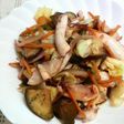 ショウガたっぷりイカと野菜のしょうが焼き