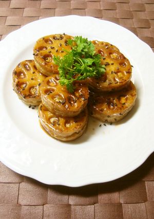 れんこんのはさみ焼き。カレー風味♪-レシピのメイン写真