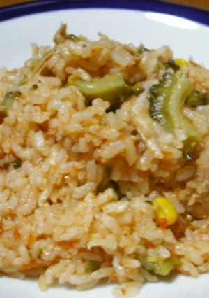 炊飯器で！ゴーヤ入りのトマト缶ツナピラフ-レシピのメイン写真