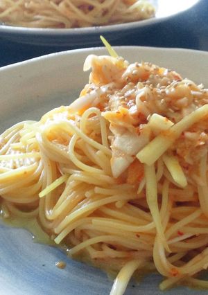 キムチとはちみつのカルボナーラ風-レシピのメイン写真
