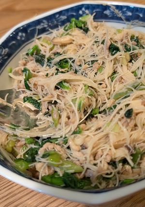ターサイとひき肉の玄米ビーフン炒め-レシピのメイン写真