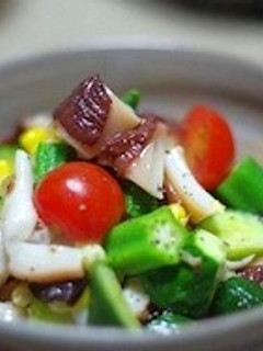 タコと夏野菜のサラダ-レシピのメイン写真