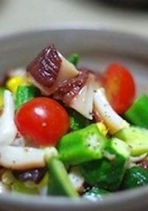 タコと夏野菜のサラダ-レシピのメイン写真