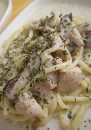 鶏肉ツナきのこのクリームスープパスタ-レシピのメイン写真