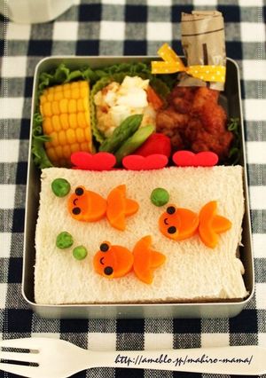簡単ワンポイントキャラ☆金魚ちゃん♪-レシピのメイン写真