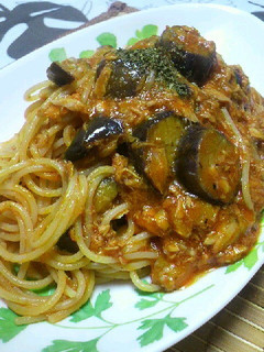 ナスとツナの簡単トマトソースパスタ☆-レシピのメイン写真