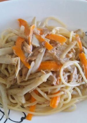 ランチに！きんぴらごぼうのごまドレパスタ-レシピのメイン写真