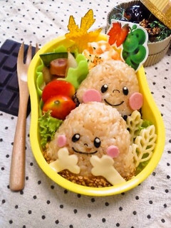 キャラ弁*簡単♪仲良し栗ちゃんおにぎり♡-レシピのメイン写真