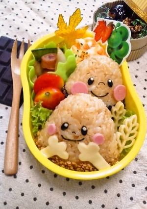キャラ弁＊簡単♪仲良し栗ちゃんおにぎり♡-レシピのメイン写真