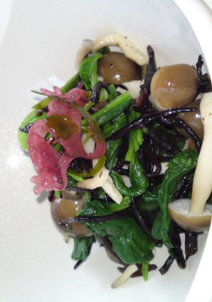 ほうれん草と海草とキノコの和え物-レシピのメイン写真