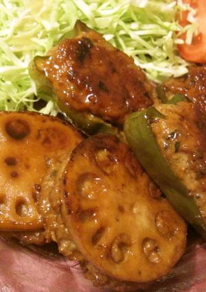 簡単＆節約！ピーマンの肉詰め照り焼き-レシピのメイン写真