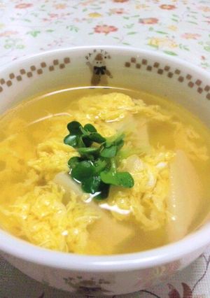 たけのことふんわり卵のチーズ風味スープ♪-レシピのメイン写真
