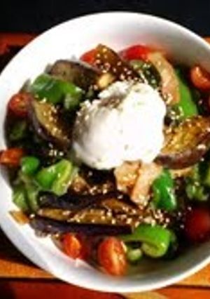 ナスとピーマンのめんつゆ炒め丼-レシピのメイン写真