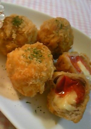 ミニトマトとチーズの豚肉巻きカツ-レシピのメイン写真