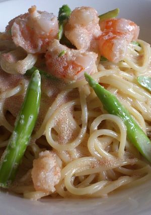 えびとアスパラの明太子パスタ-レシピのメイン写真