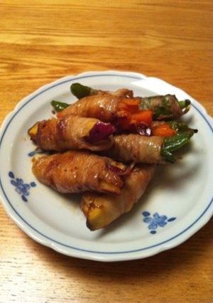 サツマイモの豚バラ巻き焼肉ダレで-レシピのメイン写真