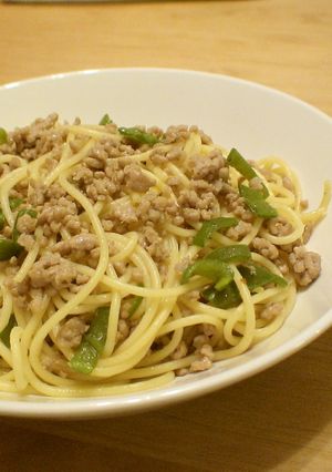 超手抜き(・・。)ゞひき肉　昆布茶パスタ-レシピのメイン写真