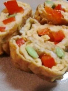 青のりの卵焼きには、枝豆とパプリカいり-レシピのメイン写真