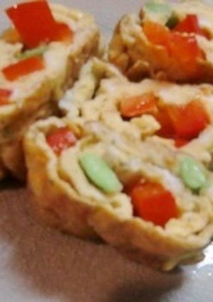 青のりの卵焼きには、枝豆とパプリカいり-レシピのメイン写真