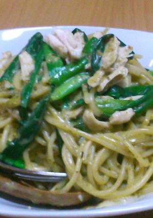 ニラとササミのバジルチーズパスタ-レシピのメイン写真
